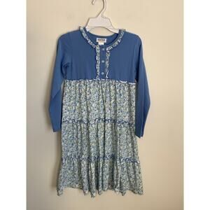 Ishtex Blue Flower Tiered Dress‎ size 8